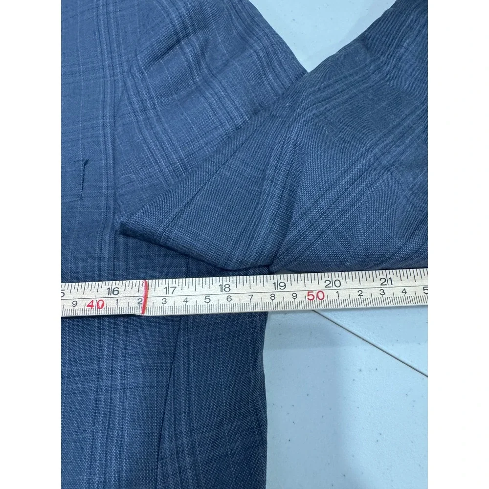 Todd Snyder Mens Blue Plaid Mayfair Fit Wool Blazer Sport Coat 36R
